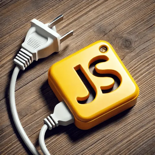 Le logo javascript débranché d'une prise de courant